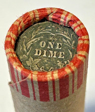 UNSEARCHED 💰LINCOLN CENT ROLL 💰BARBER DIME 90% + INDIAN END 🔥FREE SHIPPING
