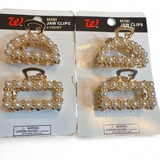Bridal Hair Accessory Lot Pearl Mini Jaw Clips Flower Pins Silver Hair Vines