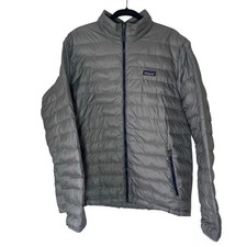 Patagonia Men's Nano Puff Silver Gray XL Full Zip Jacket Quilted