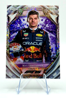 2025 Topps Chrome Formula 1 F1 Max Verstappen #D75-1 Diamond 75th Purple /199