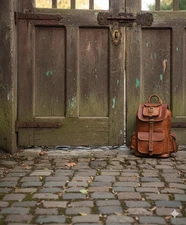 prestige Leather Bag Goat Genuine Laptop Rucksack Vintage Travel Men's Brown Men