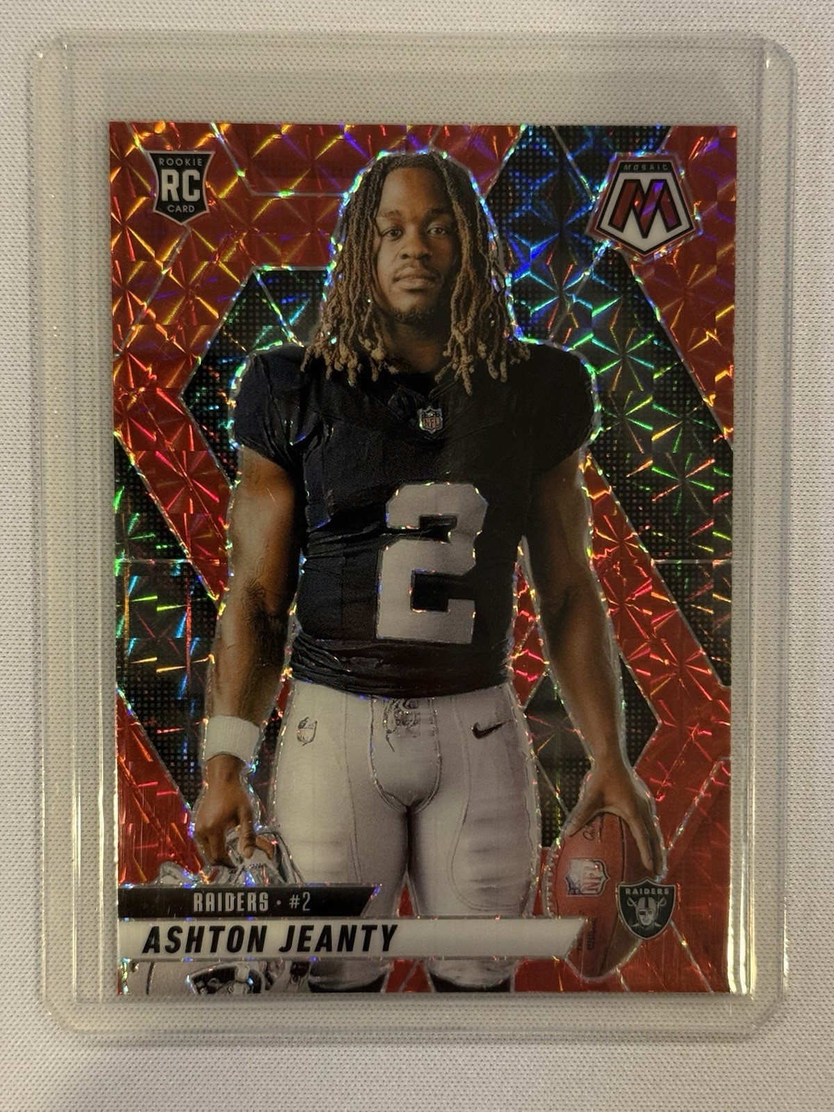 2025 Mosaic Ashton Jeanty Red Mosaic Prizm Rookie Image Variation Raiders #287