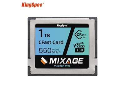 KingSpec Mixage CFast 2.0 Memory Card 1TB  Media Storage Camera Card VPG130