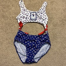 Oshkosh B'Gosh Vintage Girls Bathing Suit 6X Made In USA Sailor Red White Blue