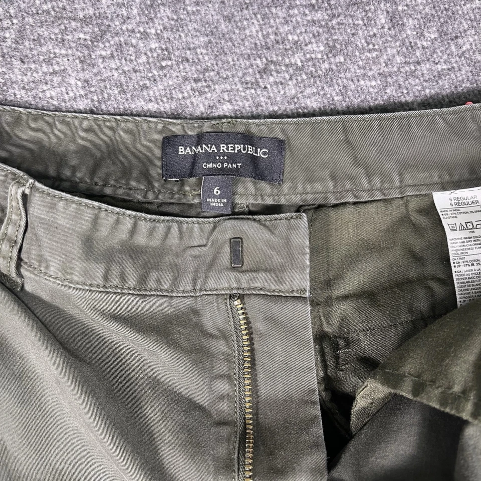 Banana Republic Chino брюки женщин Sz 6 зеленый оливковое платье эластичной, подходит 32 x 26,75 - Изображение 4 из 4