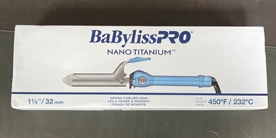 Babyliss Pro BABNT125S Professional Nano Titanium Spring Curling Iron, 1 1/4 - 3