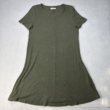 Madewell Dress Women's Size M Green Short Sleeve Ribbed T-Shirt Dress. 95 Modal