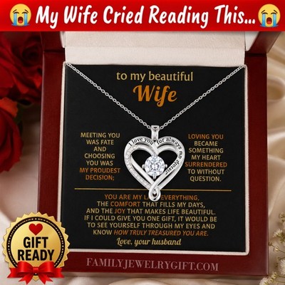 To My Wife Love You Always Necklace Gift Anniversary Birthday Gift For Her  