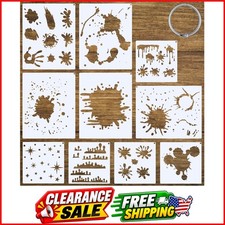 10 Pcs Graffiti Stencils for Painting, Splatter and Stain Spray