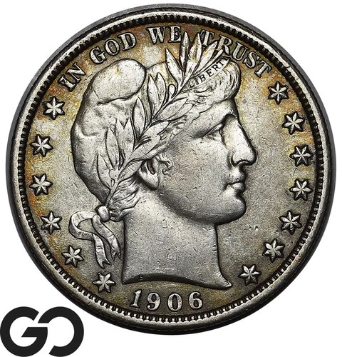 1906 Barber Half Dollar, Choice AU Silver 50c