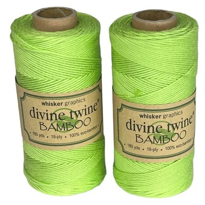 Divine Twine Set 2 Gray Eco Bamboo 180 Yards 18 Ply Grey String Whisker Graphics