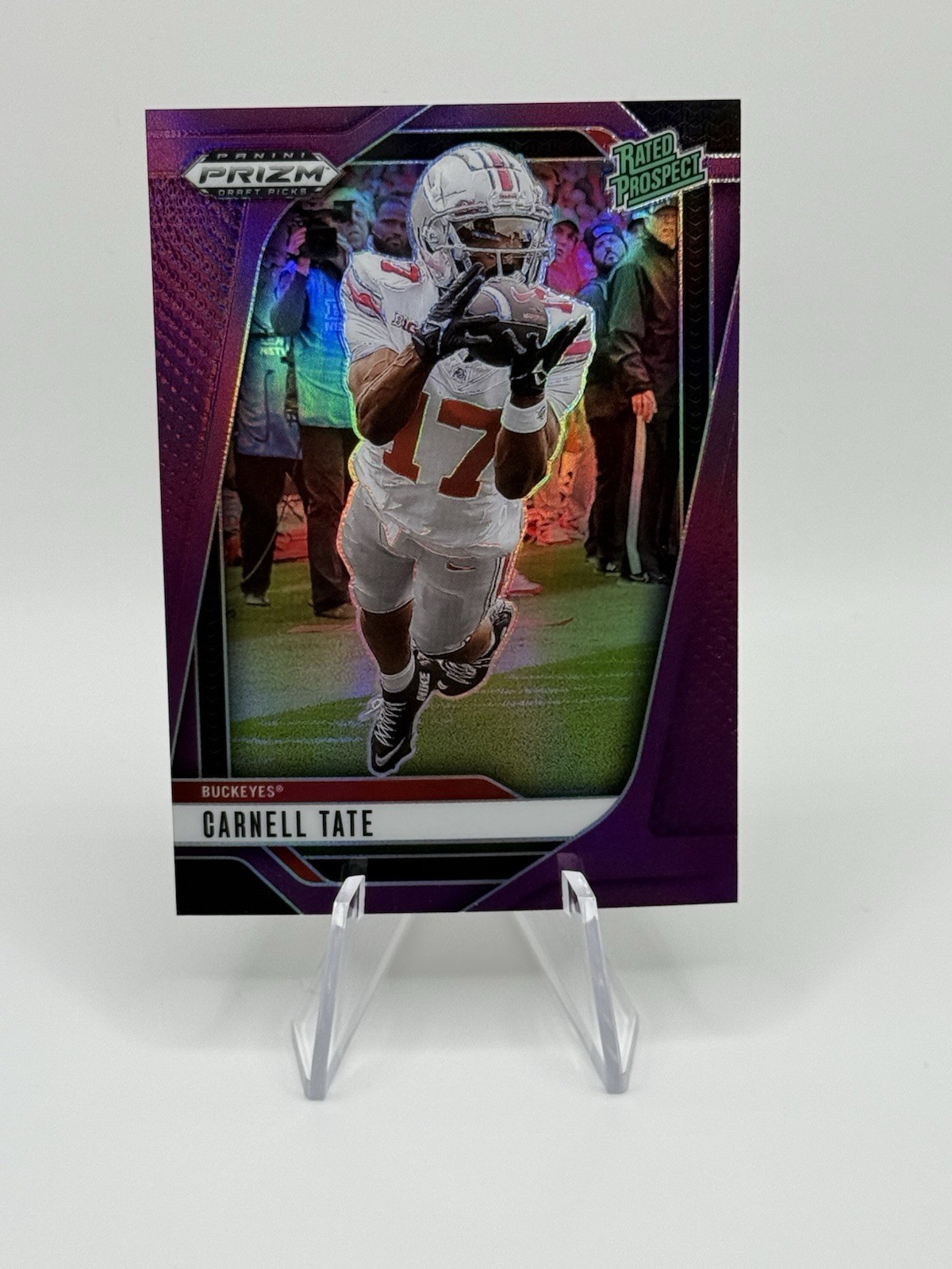 2025 Prizm Draft Picks Carnell Tate Purple Prizm Rated Prospect /99 #68 RC