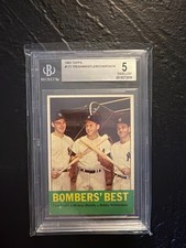 1963 Topps - Mickey Mantle, Bobby Richardson, Tom Tresh #173. Becket Grade 5.