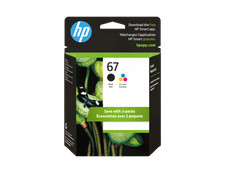 HP 67 2-pack Black/Tri-color Original Ink Cartridges, 3YP29AN 140