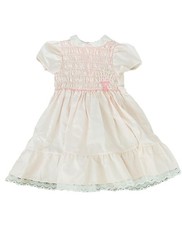 Vintage Polly Flinders Girls Sz 5 Smocked Prairie Cottagecore Embroidered Dress