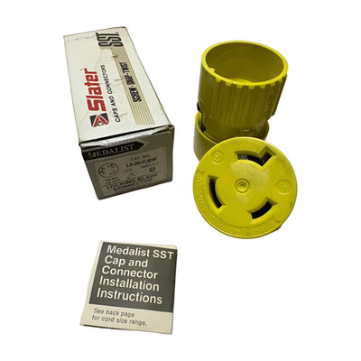 Slater Medalist L-8-20-C-BW SST Locking Blade Female Connector 20A, 480V, L8-20R
