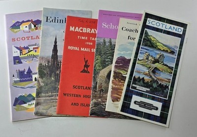 Lot 6 Scotland Brochures 1958 MacBraynes British Railways Timetable Ephemera