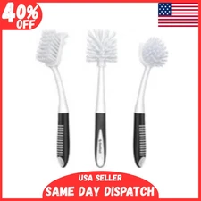 SetSail Dish Brush Set of 3 with Bottle Brush, Dish Scrub Brush with Long Handle