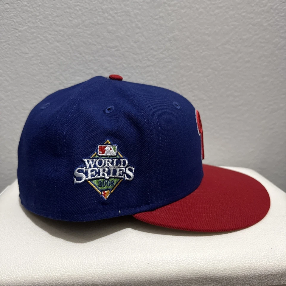 2008 WS Patch Philadelphia Phillies MLB Blue Fitted New Era Hat Cap Size 7 5/8 - Image 2 of 4
