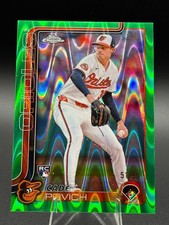 🔥🔥 Cade Povich RC SP 2025 Topps Chrome  #140 Green RayWave Refractor /99