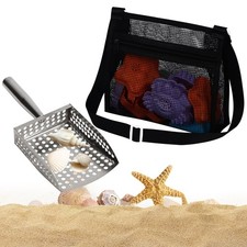 Sand Sifter Shovel with Mesh Beach Bag, Detachable Beach Scoop for Shell Coll...