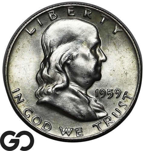 1959 Franklin Half Dollar, Nice Gem BU++