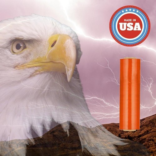 1 rollo 20" x 5000 pies 80 Ga máquina película elástica naranja oscuro envoltura retráctil - Imagen 7 de 7