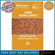 MELCOURT PINE MINI CHIPS 60L BAG DECORATIVE MULCH FOR ALL SMART GARDEN USE NEW