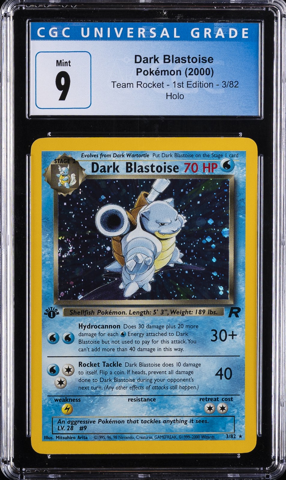 2000 TEAM ROCKET 1ST ED #3 DARK BLASTOISE CGC 9