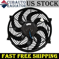 14inch 90W 12V Electric Radiator Cooling Slim Fan Push Pull Mount Kit Universal