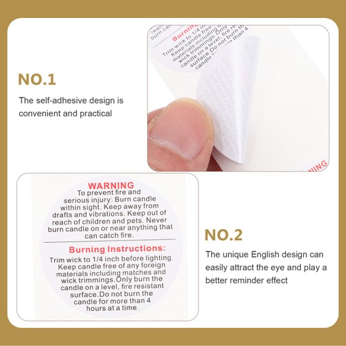Candle Safety Sticker Decal Symbols Candle Jar Warning Labels - Picture 10 of 12