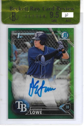 2016 Bowman Chrome JOSHUA LOWE 1ST PROSPECT GREEN REFRACTOR AUTO /99 BGS 9.5/10!