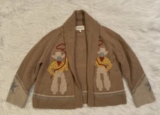The Great. The Cowboy Lodge Cardigan Sweater Knit Alpaca Tobacco Brown 1 Small