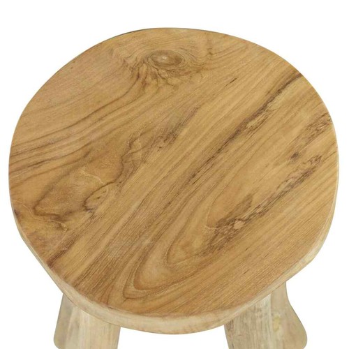 Sitz Barhocker Massives Teakholz Natur 75 cm Hocker mit Tritt besonderes Design - Bild 3 von 4