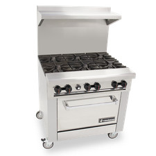Venancio USA R36ST-36B 36" Gas Restaurant Range w/ (6) Open Burners, (1) Stan...