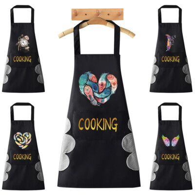 Kochschürze mit Taschen wasserdicht, Grill-, Back- & Gastronomieschürze passt Herren Damen