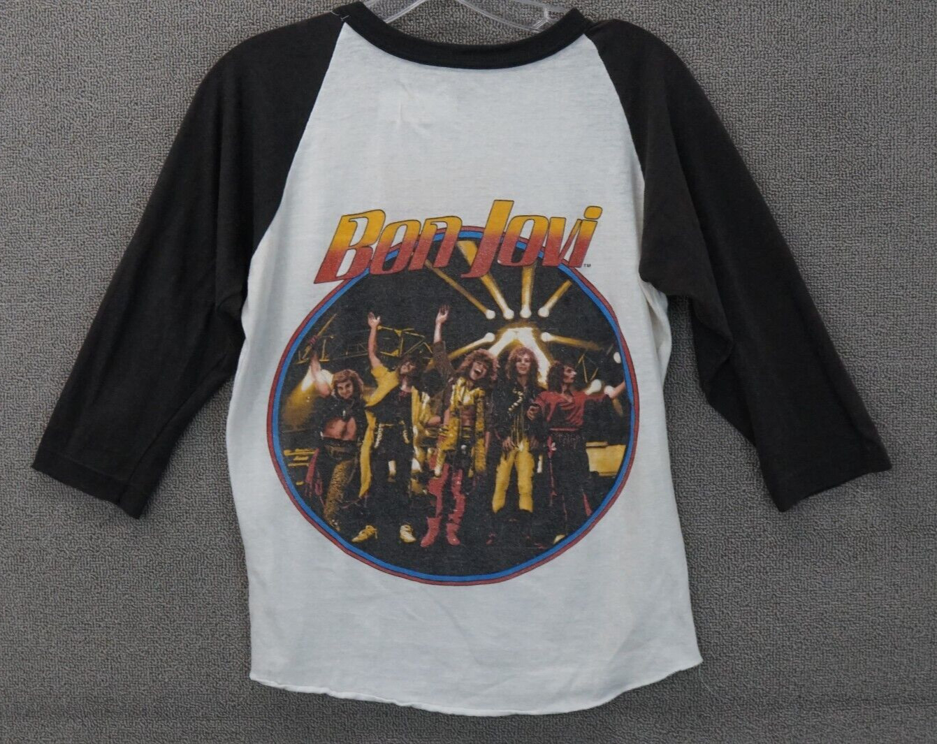 Camiseta Vintage Original Bon Jovi 1987 - 'The Wetter the Better' Raglan Tour TALLA S
