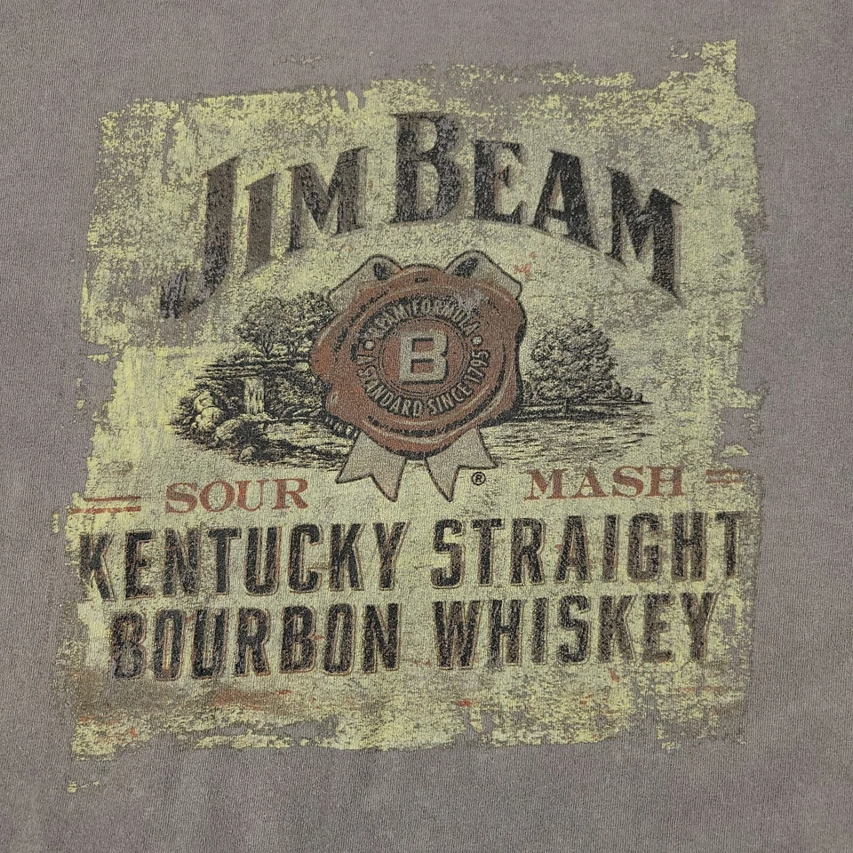 Camisa Jim Beam Para Hombre Grande Gris Kentucky Recta Bourbon Whisky Manga Corta Foto 2 de 4