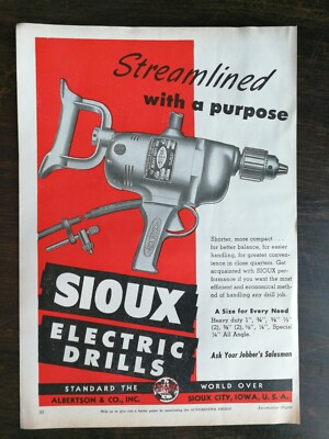 #ad #ad Vintage 1945 Sioux Electric Drills Full Page Original Ad $9.99
