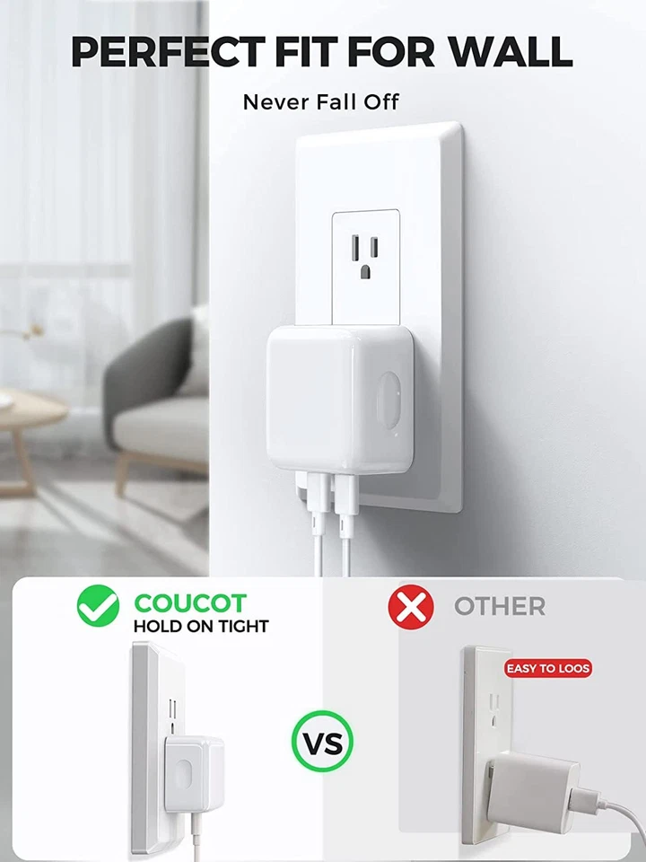 35W Dual USB C Fast Charger Adapter Type C To C Cable For iPhone 15 Pro Samsung - Image 4 of 4