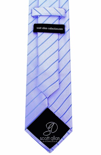 Light Blue Necktie for men - Men's Formal Designer Tie's - Blue Wedding Ties  - Picture 4 of 5