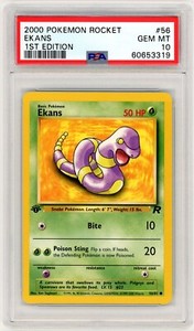 2000 Pokémon Team Rocket #56 Ekans 1st Edition PSA 10