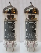 New 2x Tung-Sol 7189 / EL84 / 6BQ5 | Matched Pair / Duet / Two | Power Tubes