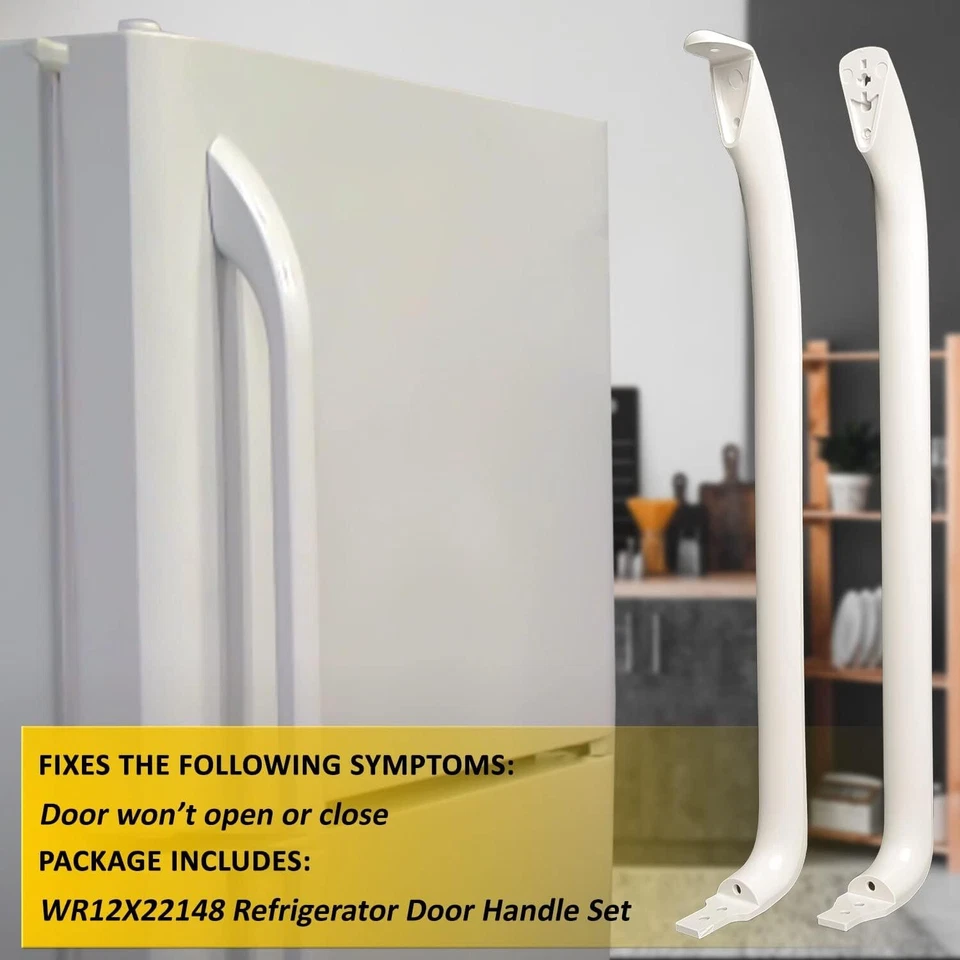 Juego de 2 manijas para nevera congelador WR12X22148 GE GTH18GBDERWW GTH18GBDDRWW GTH18GBDHRWW Foto 4 de 4