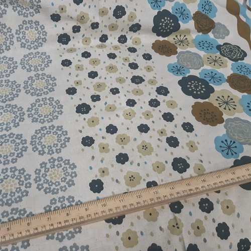 Printed Cotton Canvas Fabric - Craft Cushion Linen Look Bag Sew Material 190GSM - Picture 7 of 8