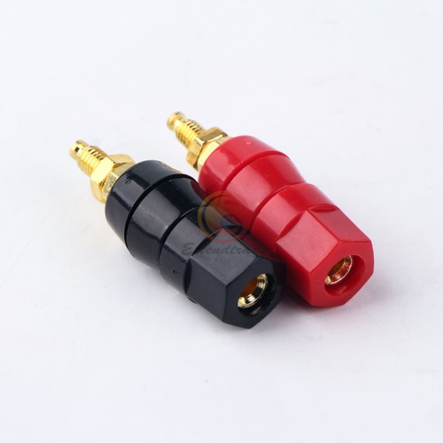 2pcs Binding Post Speaker Cable Audio Amplifier Terminal Plug Jack Gold