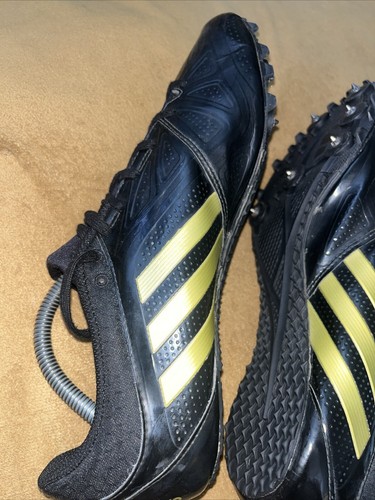 Adidas Uomo Taglia 12 Sprintstar 3 Tacchetti Pista Nero/Oro Metallizzato Leggero - Foto 8 di 24
