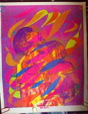 LIGHT MY FIRE VINTAGE 1970's BLACKLIGHT POSTER By OLSEN from SAN FRANCISCO, CA