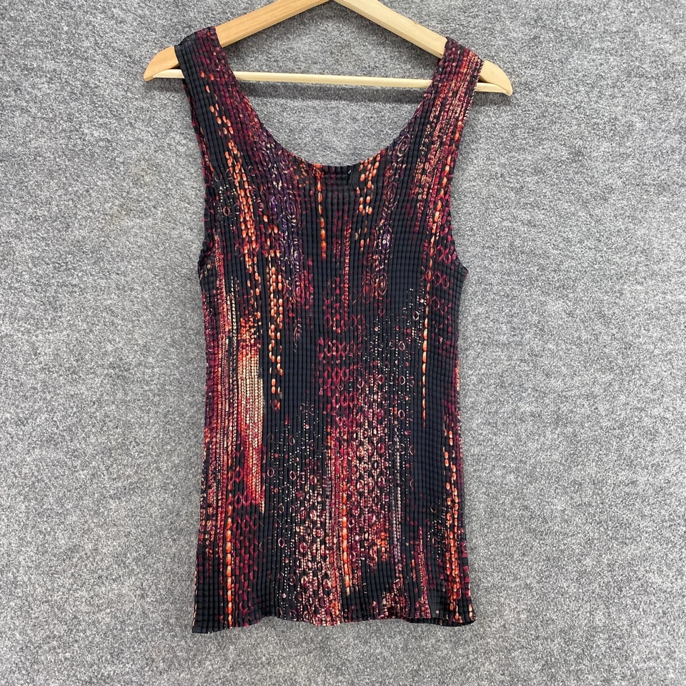 Top Liz Baker Mujer M Mediano Negro Rayas Sin Mangas Correa Ancha Cuello Redondo Foto 2 de 4