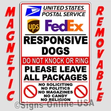 Magnetic Sign Package Deliveries Do Not Disturb Dogs Arrow Delivery Instructions